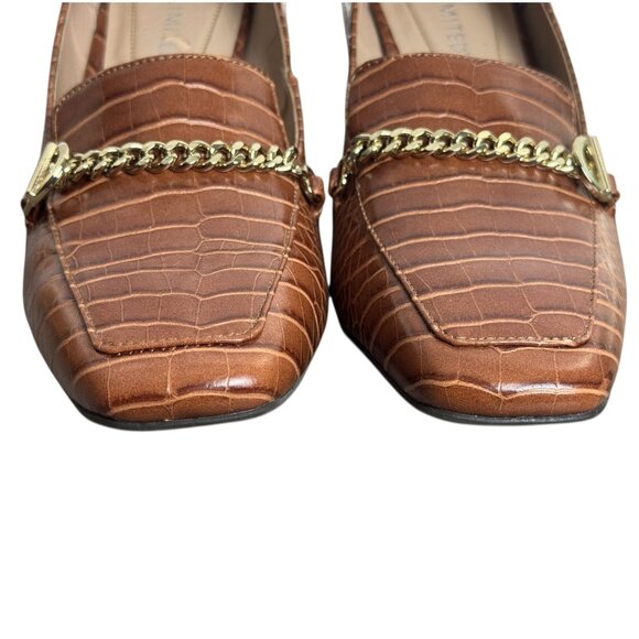 The Limited Womens Whiskey Brown "Benton" Loafer Snake Print Square Toe 10M - Picture 5 of 12